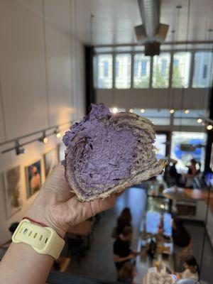 Ube croissant cross section