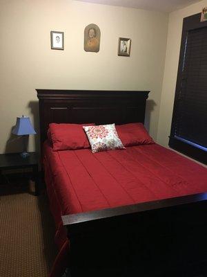 Queen size bed-$129.99 weekdays, $139.99 weekends