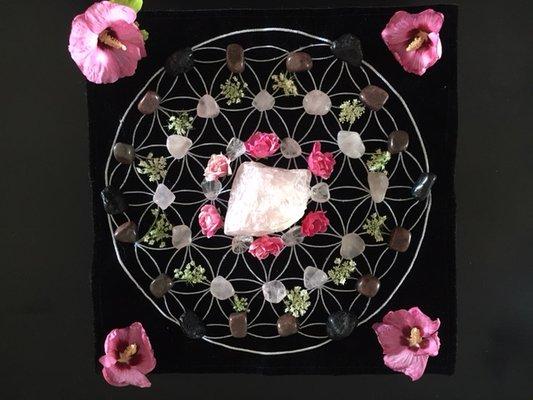 Custom crystal grid for Love and Healing