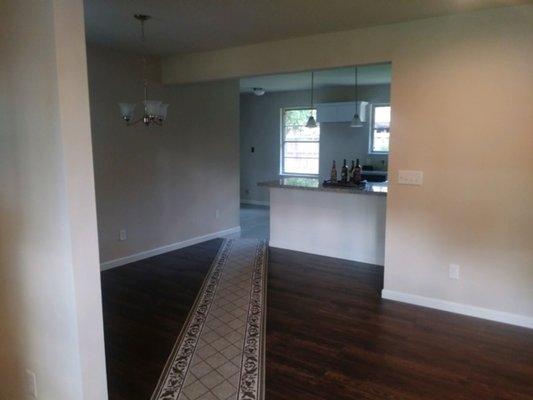 After remodel picture after knocking down temp wall and load bearing wall for open concept in kitchen