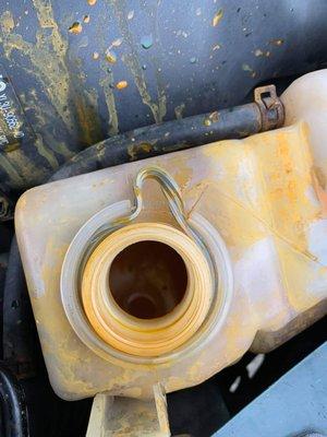 Radiator cap removed to show gasket completely.