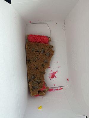 Cookie Cake slice when boxed up.