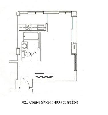 0x1 Corner Studio Floor Plan C