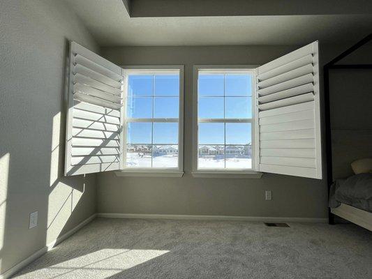 View of open shutters.