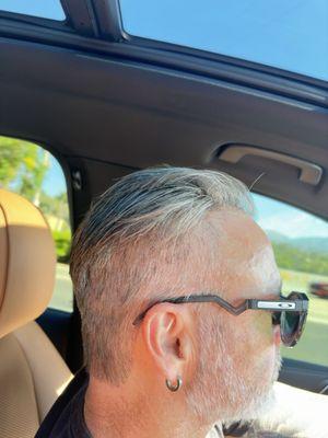 Cut done at Carmen's barber shop # 2 Canyon Country