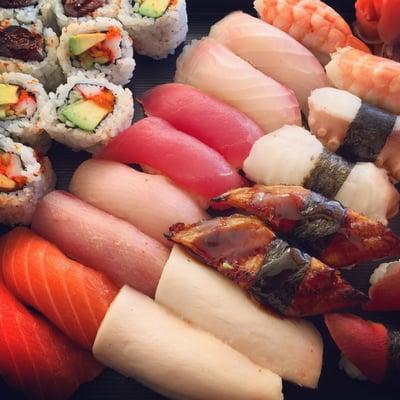 Couple set (18 pieces of sushi and 2 rolls) $29.99 - stuffed!