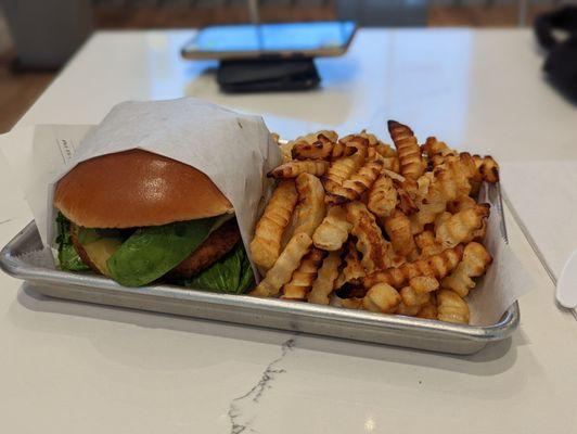 The Monterey Burger & air fried chips