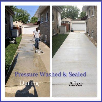 Pressure washed and sealed driveway