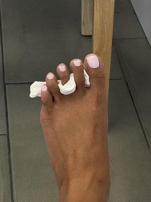 Wasted $35 on a pedicure. I could have done it better! Look at this shit?!