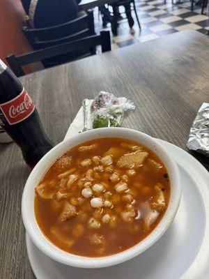 Menudo rojo con grano