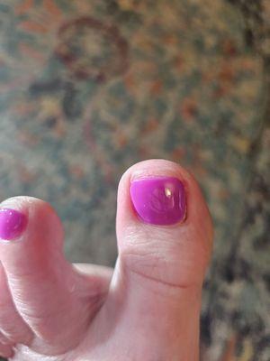 Painted, cut, toenail