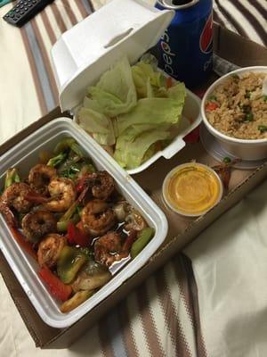 Hibachi shrimp with fried rice