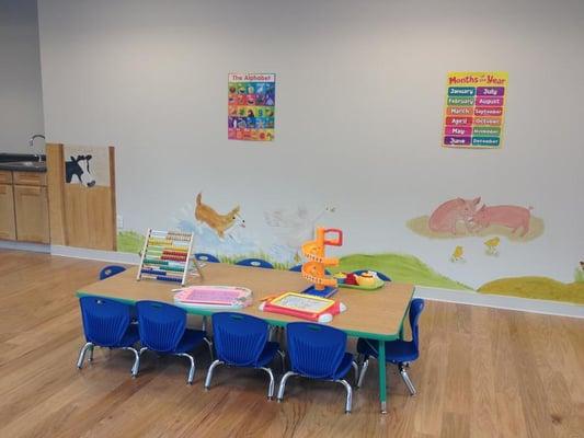 Group play area where our toddlers learn all important social skills.