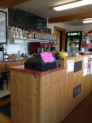 View of the counter/service area