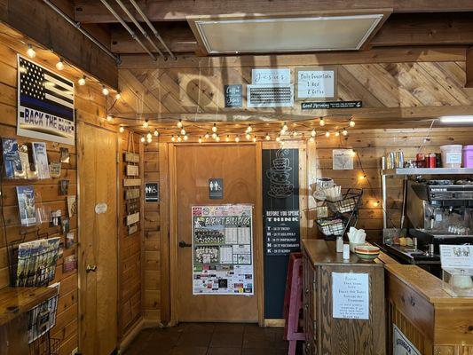 Barista counter and "water closet"