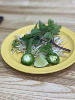 Toppings that come with the pho