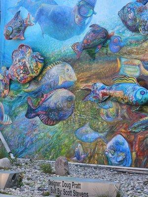 3D fish mural