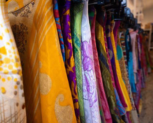 Transform your wardrobe with our stunning upcycled sari skirts, where sustainability meets style.