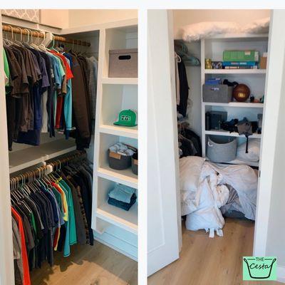 Before & After closet organizing project