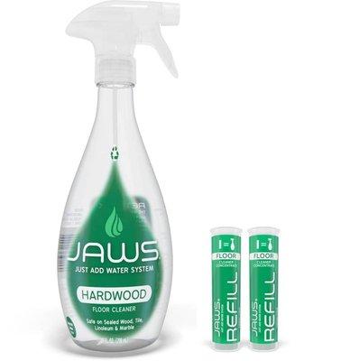 JAWS Refillable Hardwood Floor Cleaner with 2 eco-friendly refill pods