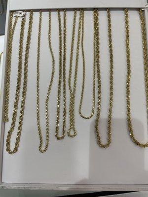 14K Solid gold Rope Chains