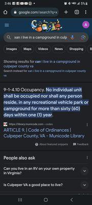 Current culpeper County ordinance