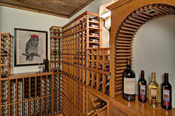 Custom wine cellar racking by Closets For Life.