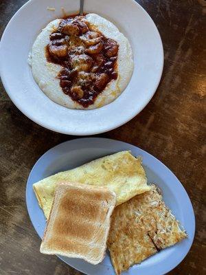 Western Omelette and Shrimp & Grits