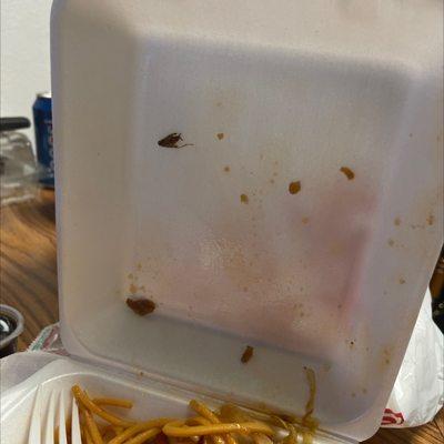 a roach was found in my chow mein, be careful