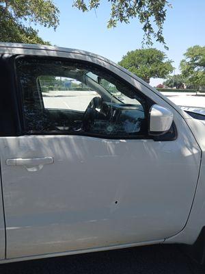 Road rage victim 45 caliber shot through the door