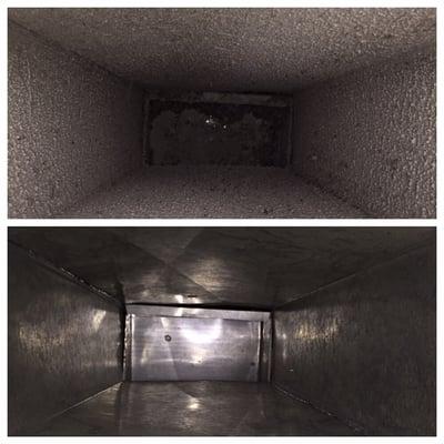 Actual work performed by an American Duct Cleaner's, Inc technician..