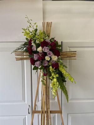 Bamboo cross arrangement