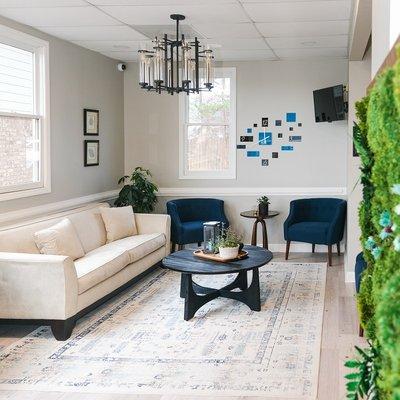 Waiting area at Waxhaw dentist Strive Dental Studio