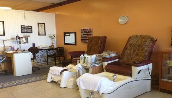 We also do manicures and pedicures