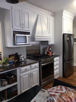 How do your cabinets look? These were natural maple cabinets we painted white.