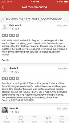 Yelp hides my reviews! These are real reviews from my real clients :)