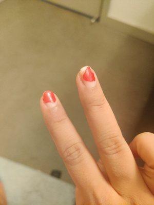 The nail paint off within 2 daya