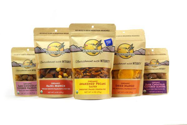 Hummingbird snackline in stand up pouches. Grab and GO!