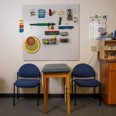 Physical Therapy Hand Treatment Area to treat patient with hand injuries and/or illnesses.