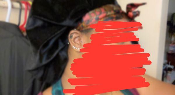 My tragus (this industrial wasn't done at the location I'm going to get it done again by the same piercer so it matches my other one!)