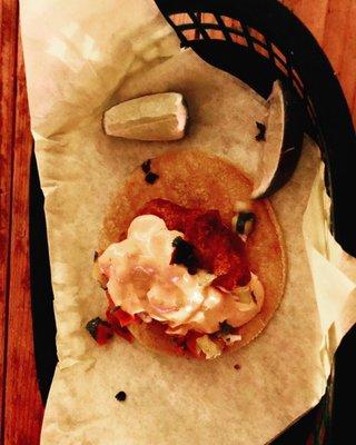 1 Baja Style Fish Taco  ( yummy but tiny)