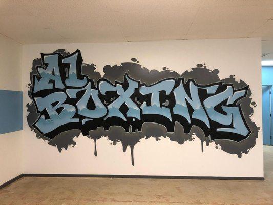 A1 Boxing Graffiti Art inside the club