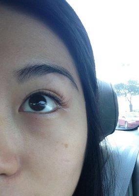 Eyelash extensions. I normally have those short straight Asian eyelashes that are invisible in photos.