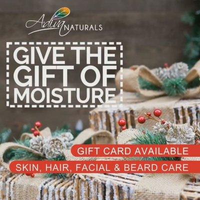 Give the gift of moisture this holiday season. Adiva Naturals Luxury Skin and Hair Care Products for your entire family.