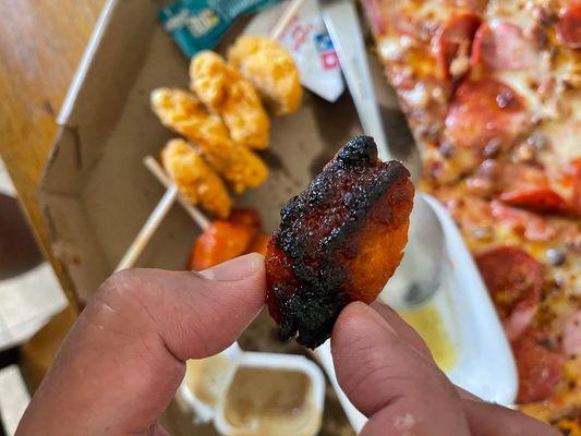 cold and burned boneless wings