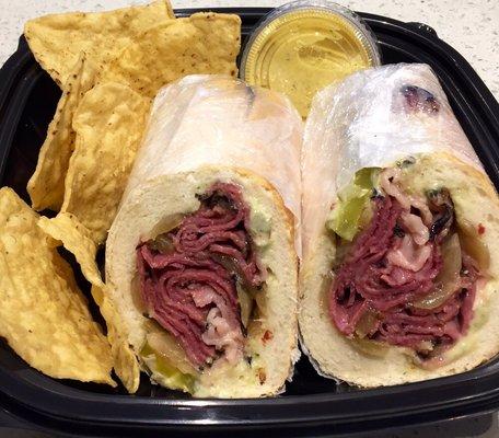 "The Lower East Side"        Loaded Brisket Pastrami In a French Baguette...   W/ Grilled Onion, Pickles And Mayo-Dijon Dressing... $15.00