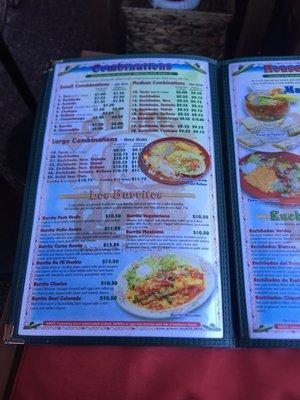 Menu for this restaurant