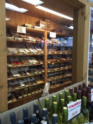 Elegant looking walk-in humidor with a really fine collection.