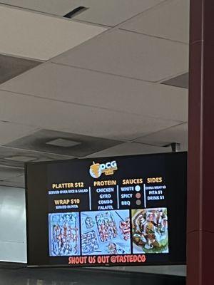 Menu with prices