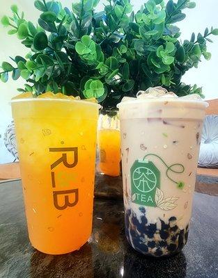 Mango Fruit Green Tea & Hokkaido Milk Tea!! **cups are sealed when purchased**